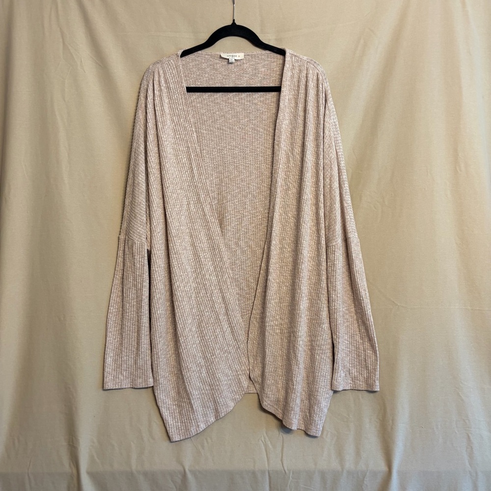 Umgee XL Light Tan Open-Front Cardigan Sweater Cozy